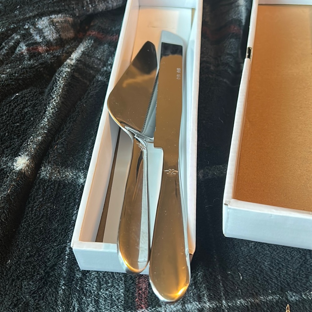Wedding cake knife set.